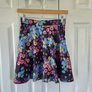 ModCloth Floral Side Zip Mini Skirt